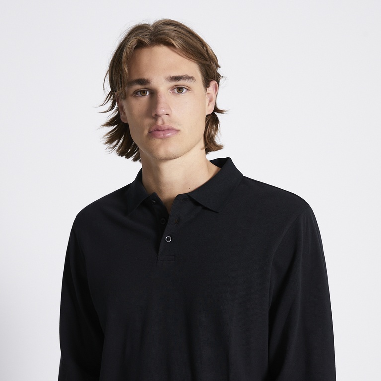 Long sleeve polo shirt "Aiden" Black